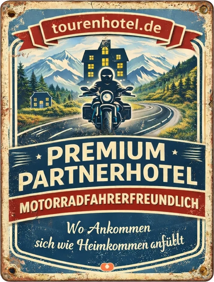 Tourenhotel Retro Schild