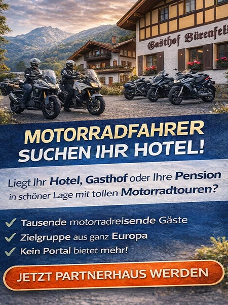 Jetzt tourenhotel Partnerhaus werden – Mehr Motorradgäste für Ihr Hotel, Gasthof oder Ihre Pension