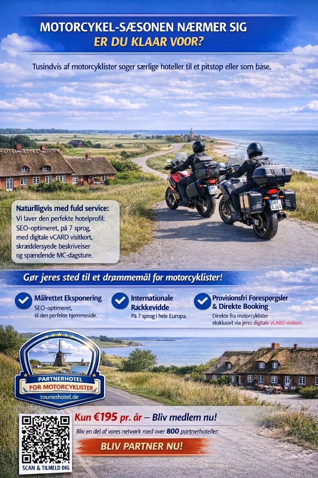 sich als Motorradhotel bewerben