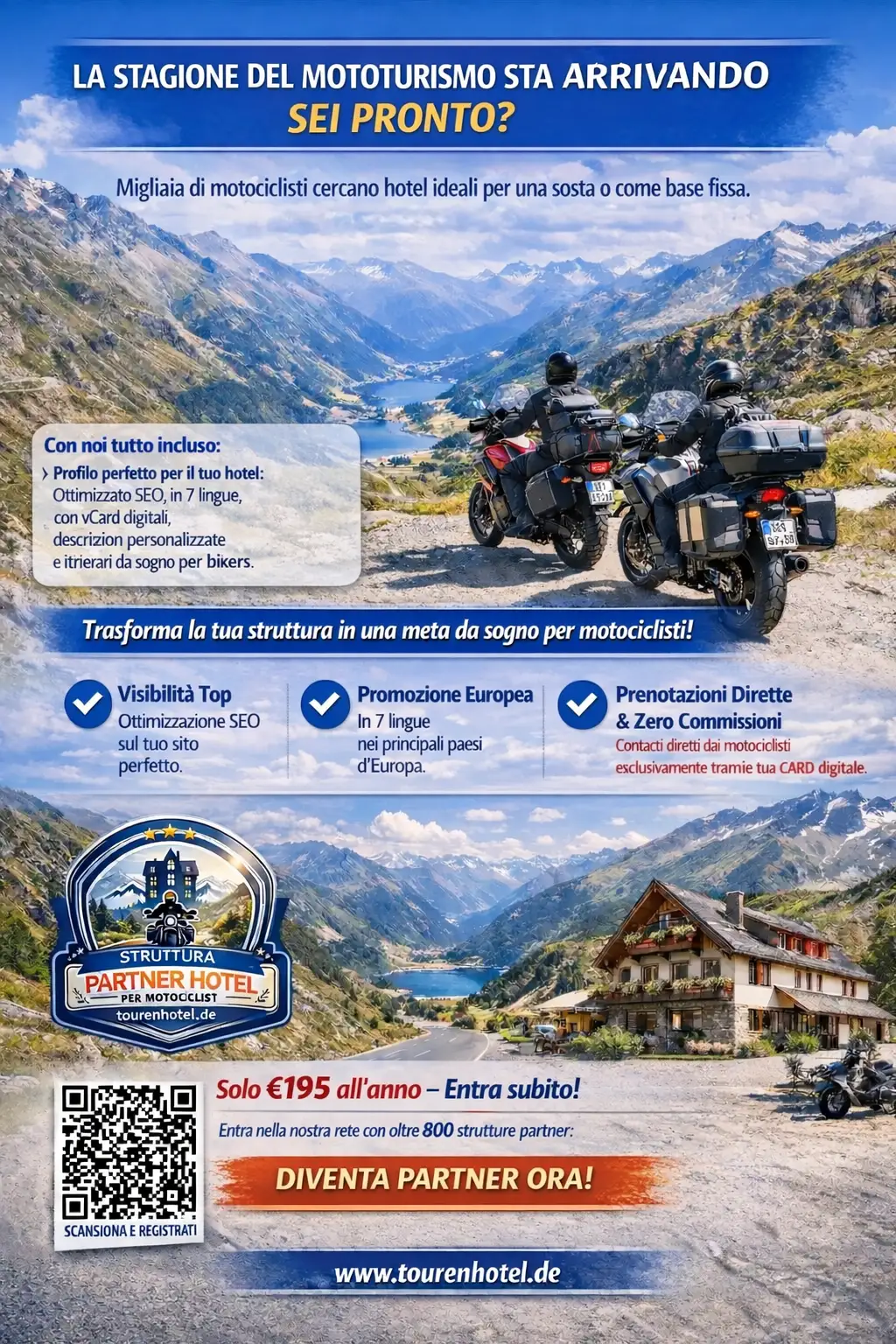 sich als Motorradhotel bewerben