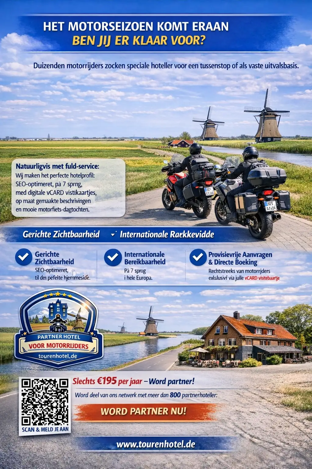 sich als Motorradhotel bewerben